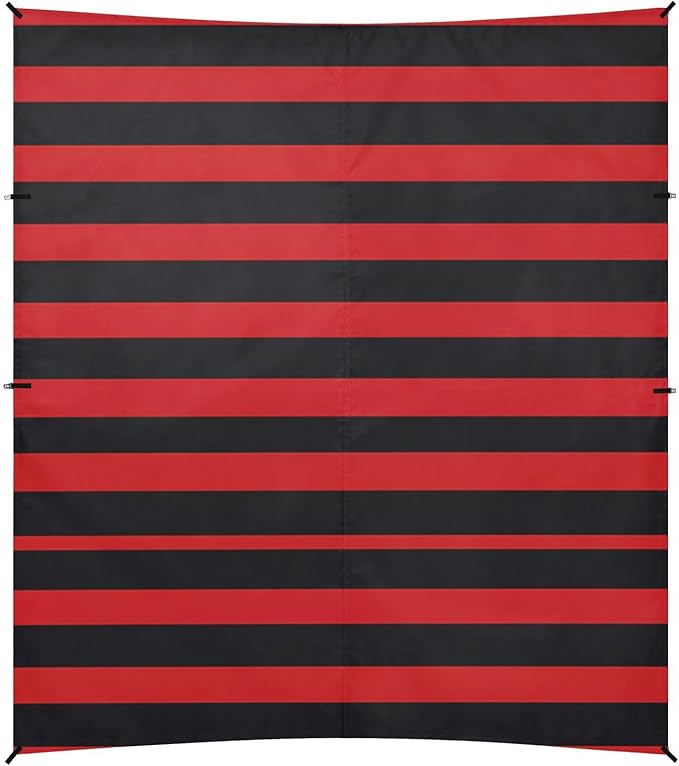 ALAZA Red Black Stripes Beach Tent Sun Shelter Portable Canopy Sunshade for Outdoor Camping Picnics Backyard Fun 10x9 ft