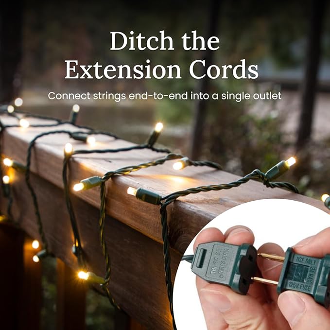 Pro Christmas LED Christmas Lights – 70 Count Wide Angle Conical String Lights – Professional Grade Indoor/Outdoor Commercial Holiday Light Set for Trees Bushes &amp Décor – 2800K Warm White