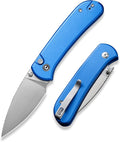 CIVIVI Pocket Folding Knife- Thumb Stud Opener for EDC 2.98 14C28N Blade Aluminum Handle Qubit Utility Knife for Men Women Gift C22030E-3