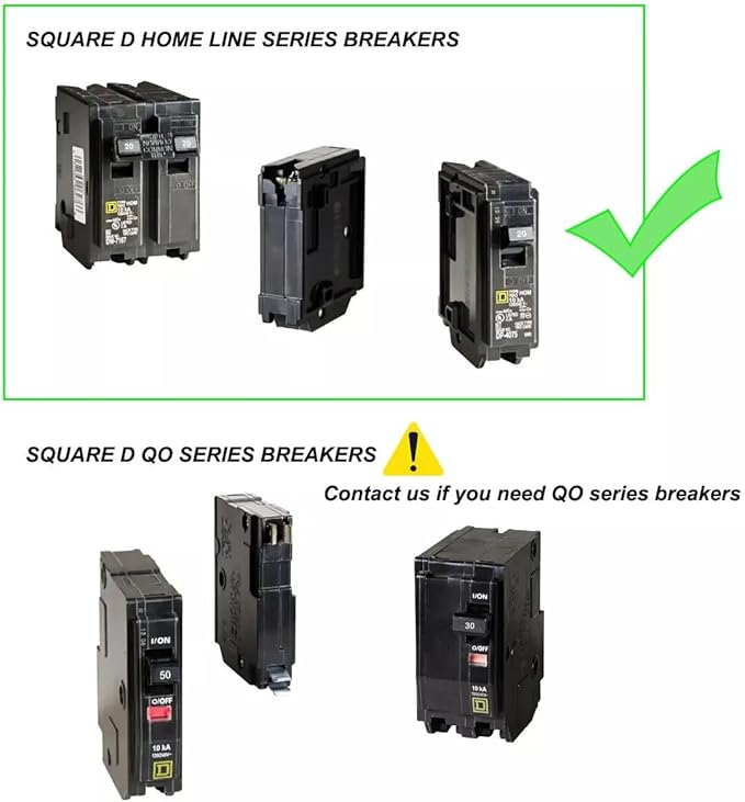 50 Amp Generator to House Hook-up Kit for Square D Homeline 150/200/225 Amp Load Center Including Generator CordPower Inlet BoxPanel Interlock Kit and Circuit Breaker