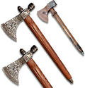 Damascus Axe Damascus Head with Rosewood Handle Comfortable Grip Comes with Leather Sheath Best for Display and Gift for Your Loved Ones