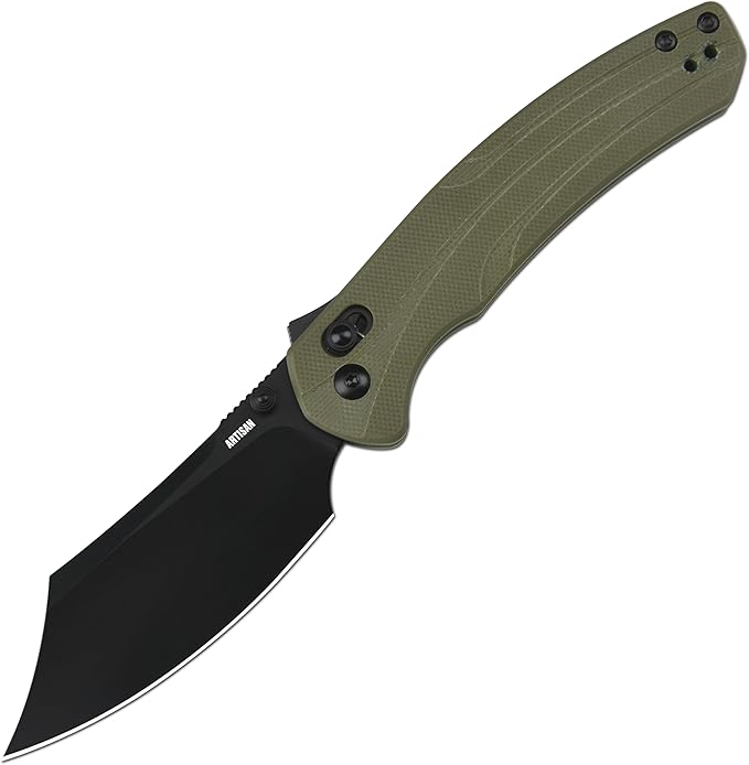 ARTISANCUTLERY Simoon Folding Pocket Knife 3.47 AR-RPM9 Steel Blade G10 Handle EDC Knife with Pocket Clip for Men Women Camping Survival Hiking Knives(ATZ-1882 Green)