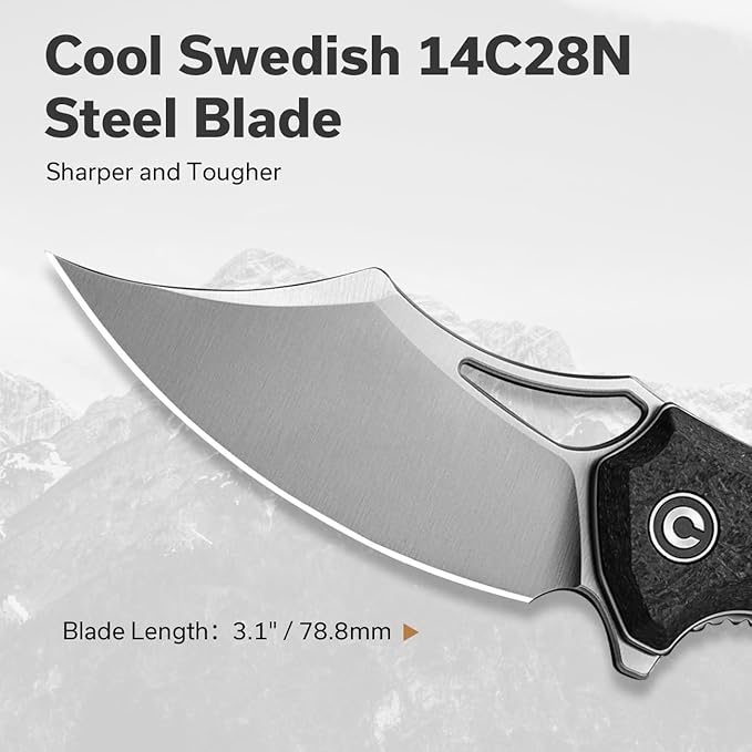 CIVIVI Chiro Cool Pocket Knife for EDC Folding Knife with Flipper 3.1 14C28N Blade G10 Handle Utility Knife for Men Women C23046-3