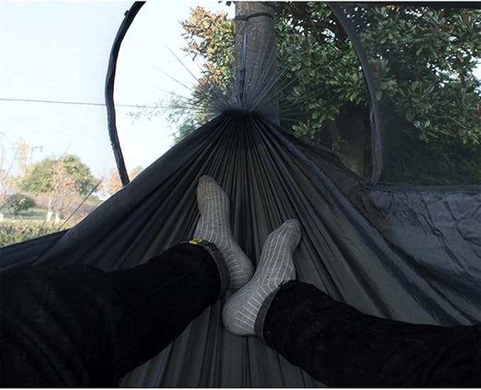 Portable Hammock Portable Camping Hammock Swing Bed Patio Hammocks with Net Carabiners for Outdoor Beach Garden Backyard for Backpacking Beach (Color : Purple)