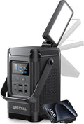 240W Portable Power Station 153.6WH Solar Generator GRECELL LiFePO4 Battery Dual Way 100W PD Portable Power Bank with Integrated Stand for Outdoors Camping Travel (No Wall Charger Included)