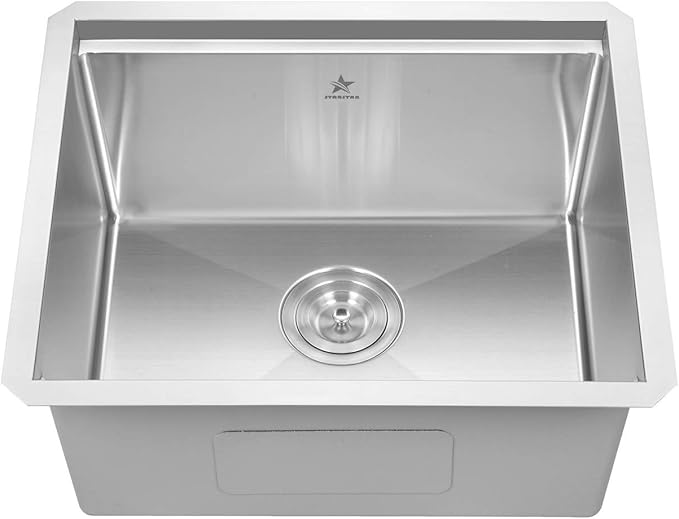 STARSTAR Workstation Ledge Undermount Single Bowl 304 Stainless Steel Kitchen Sink With Grid Colander Cutting Board (23 x 19)