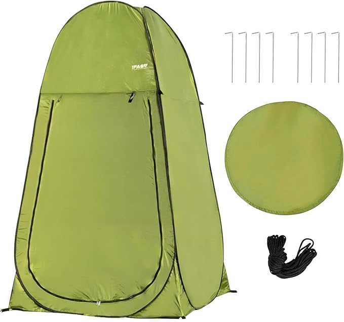 Pop Up Pod - Privacy Shower Tent with Carry Bag Dressing Room Instant Portable Toilet Stall for Camping Beach or Tailgate (Green)