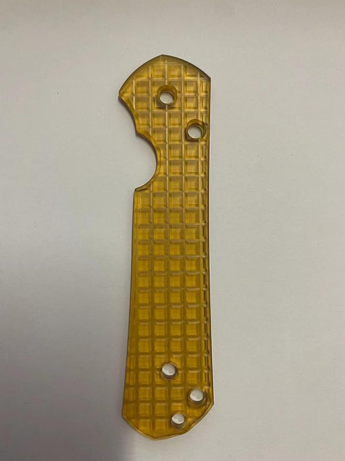 1 Piece Custom Utem Scales Fits for Chris Reeve Large Sebenza 21 Amber PEI Handle Patch
