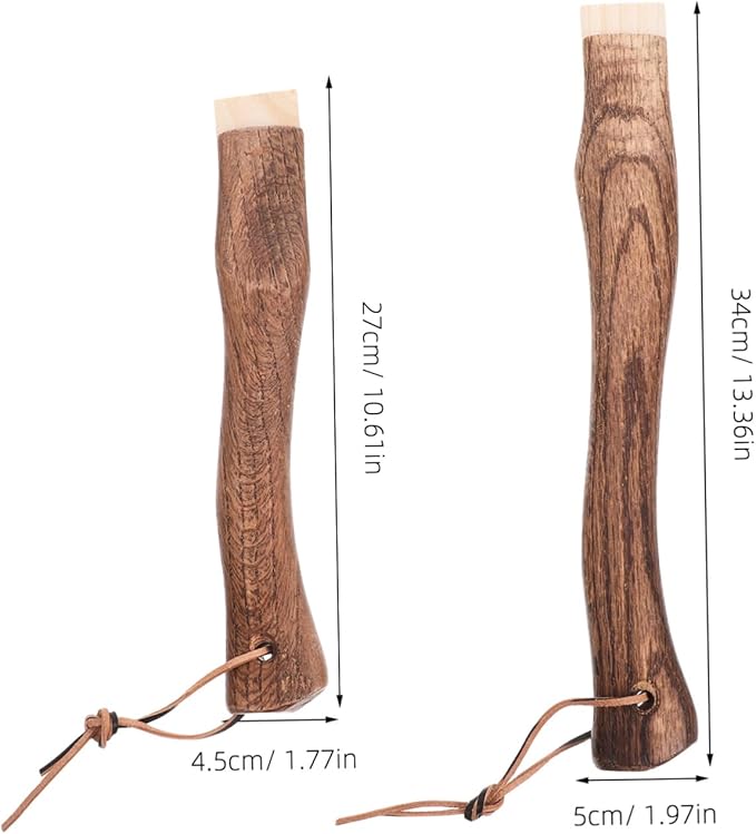 2pcs Short Curved Axe Handle Solid Wood Replacement for Hatchet with Hanging Feature Portable Options Durable Construction for Outdoor Use Versatile and Reliable