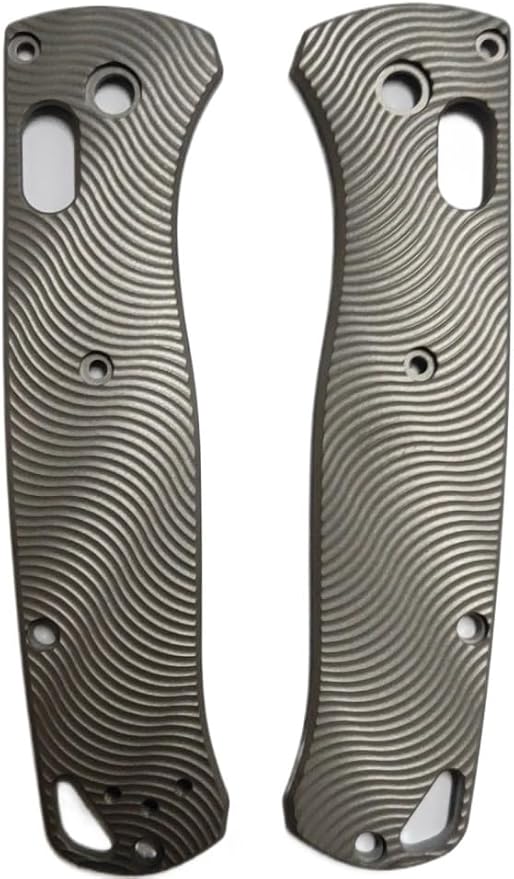 1 Pair Custom Scales Fits for Bugout 535 CNC Titanium Alloy Handle Patch DIY Accessory(Gray)