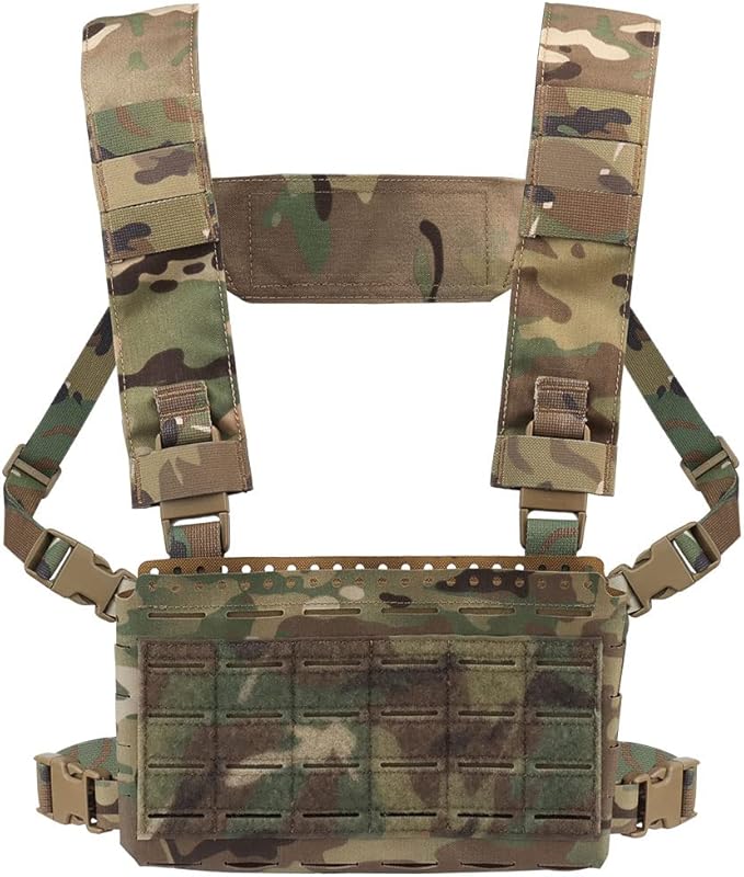 Tactical Pouches Chest Pack with Triple Magazine InsertMOLLE Chest Rig with Placard Hook Loop