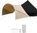 DANCHEL OUTDOOR Waterproof Bell Tent Awning 4 Season Camping Tarp – Portable Canopy Cover with Poles Lightweight Glamping Accessories Rectangle