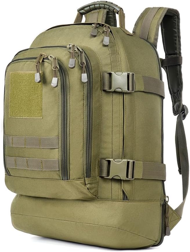 Tactical Military Backpack for Men 45L Gym Backpacks Outdoor Bag Large MOLLE Daypack for Rucking Hiking Fishing Camping (Olive Green)