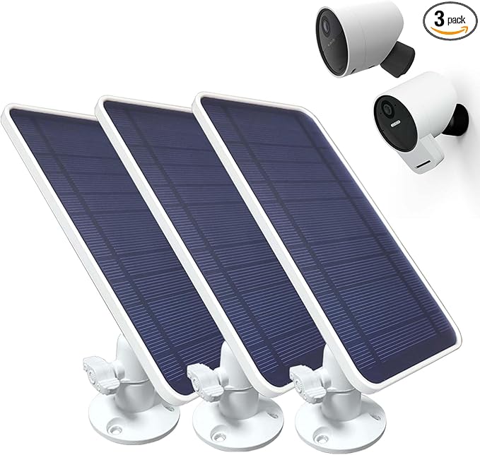 DIANMU Solar Panel for SimpliSafe Outdoor Security Camera &amp Series 2 with 13FT Weatherproof Cable and Aluminum Alloy Adjustable Mount (3 Pack)
