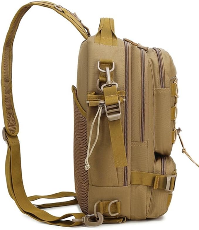 Men Backpacks Tactical Backpack Military Army Daypack For Hiking Camping Travel Hunting Rucksack Molle Bag (Brown 9.8 * 7.5 * 16inch(L*W*H))