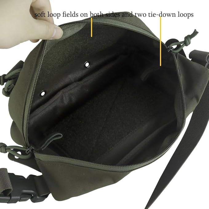 Large Multi-Purpose Drop Pouch Universal Tactical Fanny Pack Vest Hook and Loop EDC Admin Wait Bag