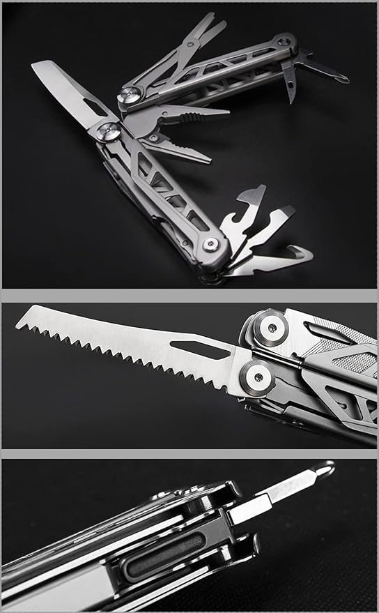 Multi-Purpose Pocket Knife Pliers Kit Durable Stainless Steel Multi-Plier Multi-tool for Survival Camping Hunting (black)