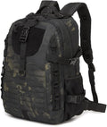 Military Tactical Backpack For Men Laser-Cut Molle Daypack 3 Day for HikingWorkingTravel (black camo)