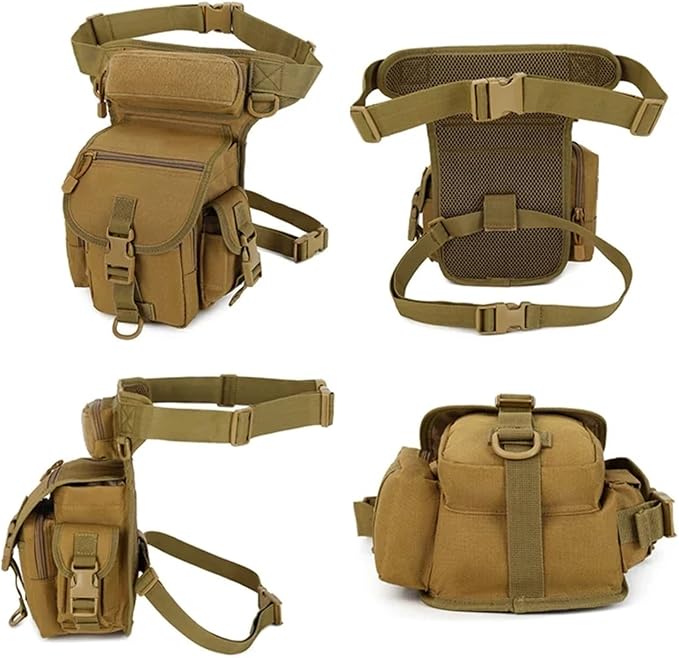 Tactical Drop Leg Bag Tool Fanny Thigh Pack Leg Rig Military Motorcycle Camera Utility Pouch(Jungle Digital)