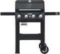 Monument Grills 4-Burner Liquid Propane Gas Grill Matte Black Stainless Steel Burner Grill with Clearview® Lid and One Foldable Shelf for Outdoor Cooking Kitchen Patio Backyard Barbecue Mesa420MF
