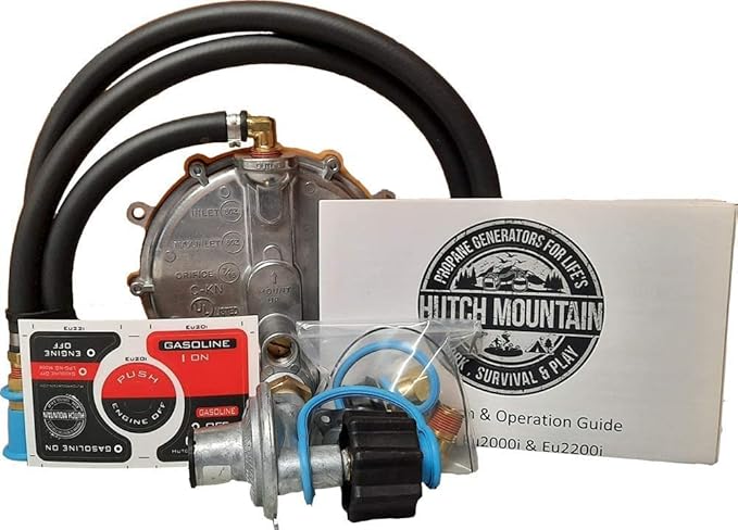 Hutch Mountain Generator Propane Conversion Kit Honda EU3000is- Tri-Fuel Conversion for Propane Gasoline &amp Natural Gas - Portable Generator Backup Kit for Home Emergencies Camping and RVs