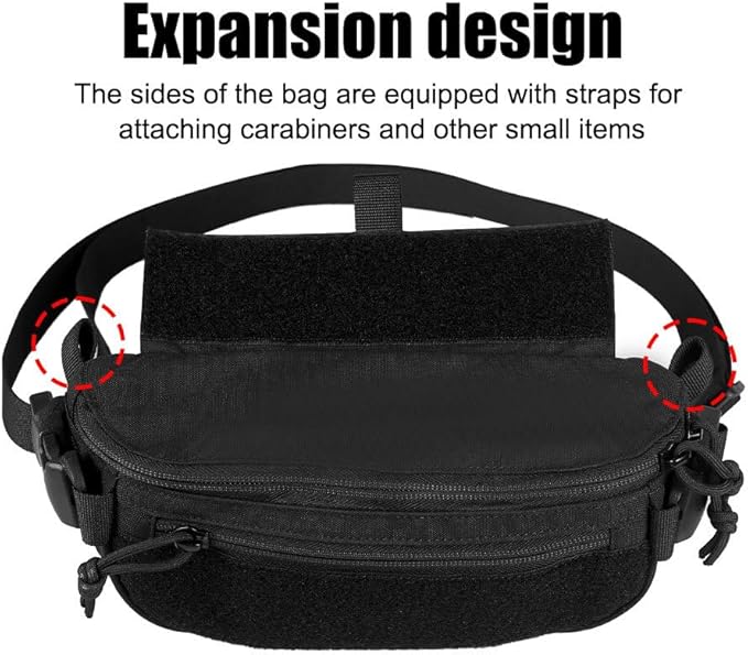 Tactical Drop Dangler Pouch Abdominal Carrying Pouch with Hook and Loop Panel Utility Tool Dangler Organizer Pouch for Chest Rig Vest