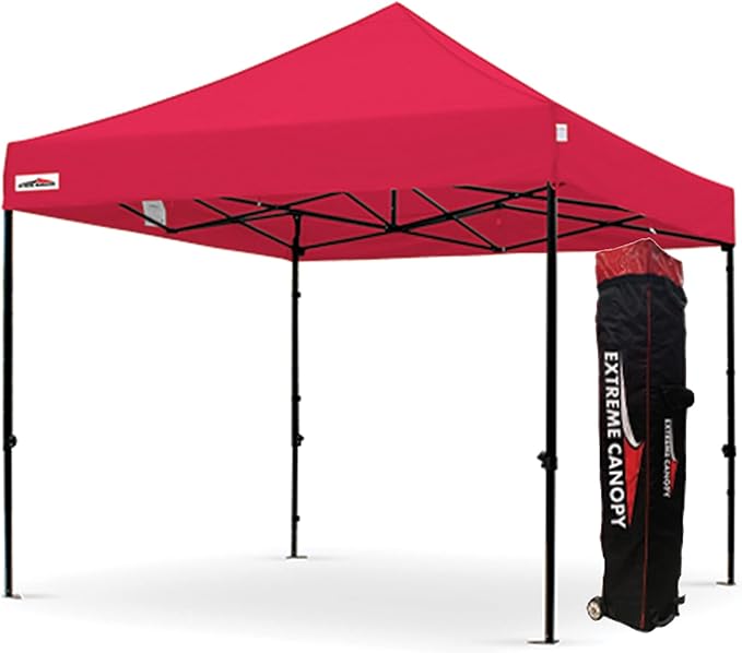 Flare Shade Heavy Duty Steel Pop Up Canopy Tent (Red 10ft x 10ft)