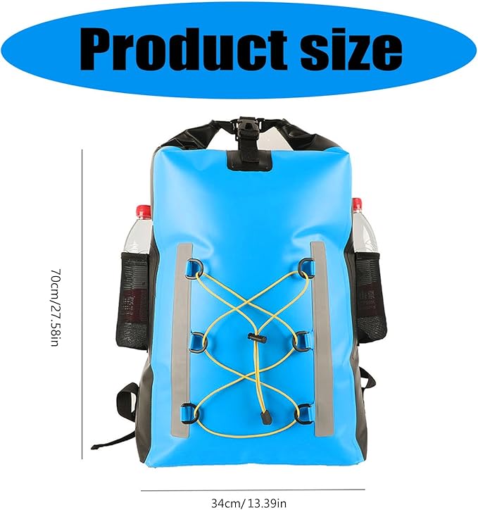 Dry Backpack Water Proof Dry Bag Backpack 30L With Meshes Pocket Adjustable Strap Roll Top Dry Bag For Kayaking Rafting