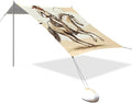 Beach Canopy with Windproof Ropes &amp Sandbags Beach Tent Sun Shade Sun Shelter for Camping Trips Fishing Backyard Fun or Picnics Cowboy