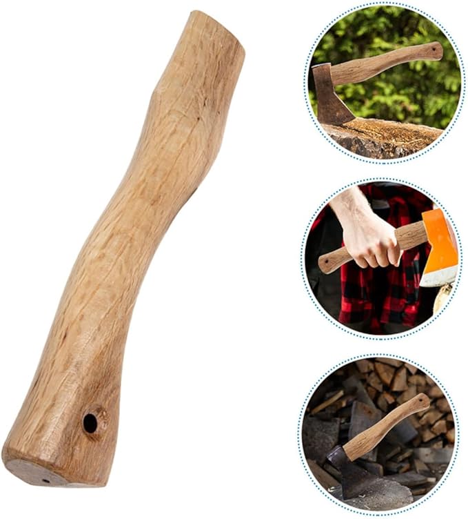 Kisangel 6pcs Wooden Axe Handle Replacement Grip for Firewood Gardening Hiking Outdoor Activities Easy to Install High Practicability Smooth Finish Compatible Standard Axes