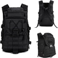 40L 600D Nylon Tactical Backpack - Waterproof Multifunctional with MOLLE System for Outdoor Travel Sports and Hiking(Black)
