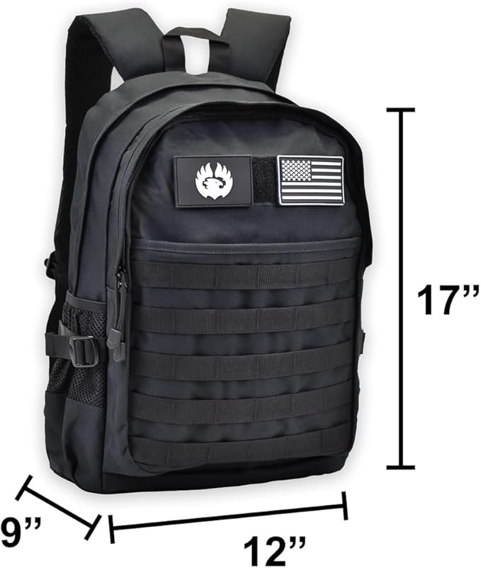 TORCH 30L Backpack Urban Tactical Outdoors MOLLE Bag for Every Day Carry fits 15” Laptop Airline Approved V2 (Black)