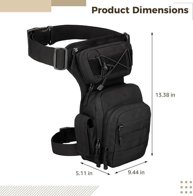 Adjustable Waterproof Drop Leg Bag with Quick-Release Buckles Perfect for Fishing Hiking and Camping