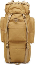 LINGYUE 65L Waterproof Tactical Backpack Large Hiking Camping Bagpack With Rain Cover For Outdoor Trekking Travel(G)