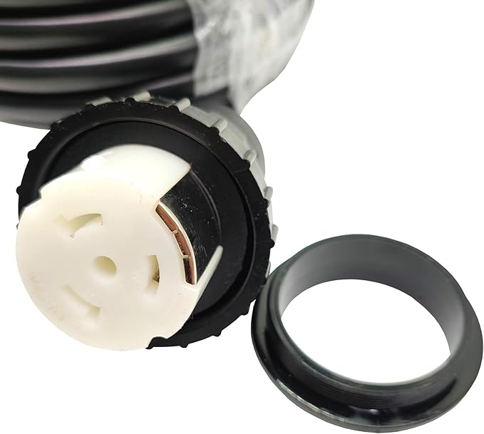 Parkworld RV 30A to Marine Shore Power 50A Extension Cord Adapter TT-30P to SS2-50R (25FT)