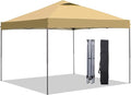 GDY 10x10 Pop Up Canopy Tent Outdoor Canopy Patio TentCommercial Instant Gazebos Portable Shelter Canopies for Patio/Outdoor/Wedding Parties and Events (Brown)