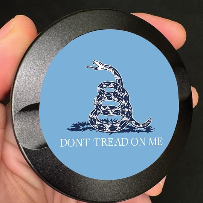 Brotherhood Metal Zyn Container | Metal Holder | Zyn Can | Don't Tread on Me Flag | Gadsden Flag | Sky Blue Navy White