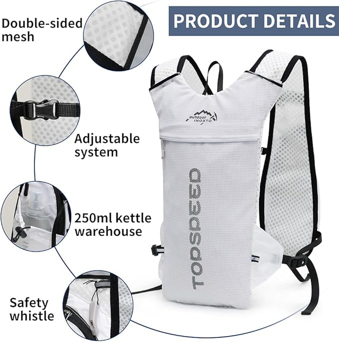 INOXTO Running Hydration Vest BackpackLightweight Insulated Pack with 1.5L Water Bladder Bag Daypack for Hiking Trail Running Cycling Race Marathon for Women Men
