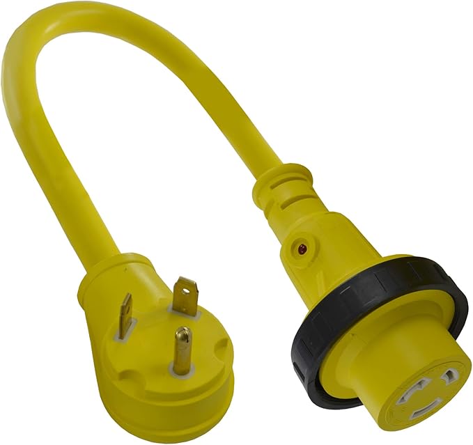 Conntek 14355 RV Pigtail Adapter RV 30 Amp Male Plug To 30 Amp Locking Female Connector 1.5 - Feet