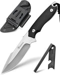 NedFoss Survival Knife with Fire Starter and Kydex Sheath 9.25 Full Tang Fixed Blade Camping Knife with Sheath Horizontal &amp Vertical Bushcraft Knife with G10 Handle for Outdoor Hunting Fishin