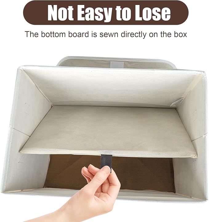Bagnizer Large 22 Quart Linen Fabric Foldable Storage Bin Cube Organizer Basket with Flip-Top Lid &amp Handles Clothes Blanket Box for Home Office Closet Brown &amp White 4 Pack 14.6 x 9.5 x 9.