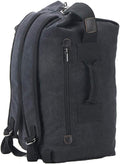 Military Duffel Bag Top Load Double Strap Canvas Backpack Army Travel (upgrade black small)