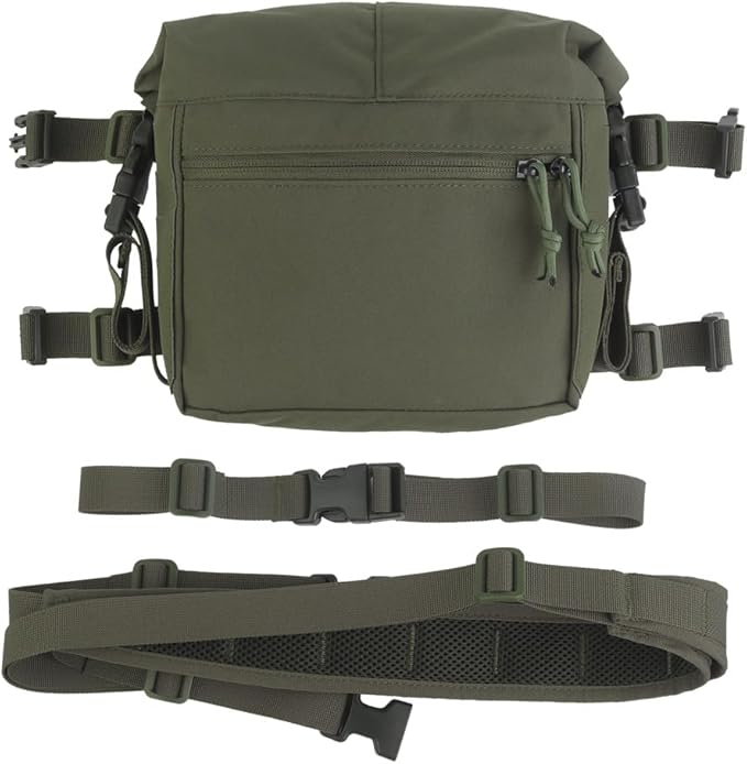 Tactical Chest Rig Expansion PackLarge Capacity MOLLE Admin Open Top PouchWaist Bag Expansion Pack for Split Chest Pack