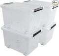 30L Plastic Storage Bin Stackable and Nestable Storage Boxes with Lids and Secure Latching Buckles Large Storage Container (Clear)