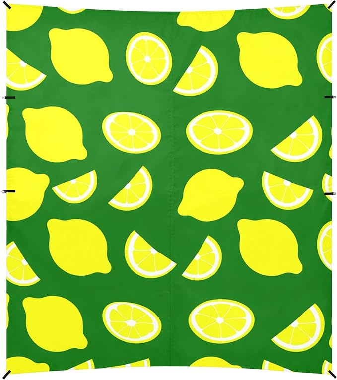 Beach Canopy with Windproof Ropes &amp Sandbags Beach Tent Sun Shade Sun Shelter for Camping Trips Fishing Backyard Fun or Picnics Lemon