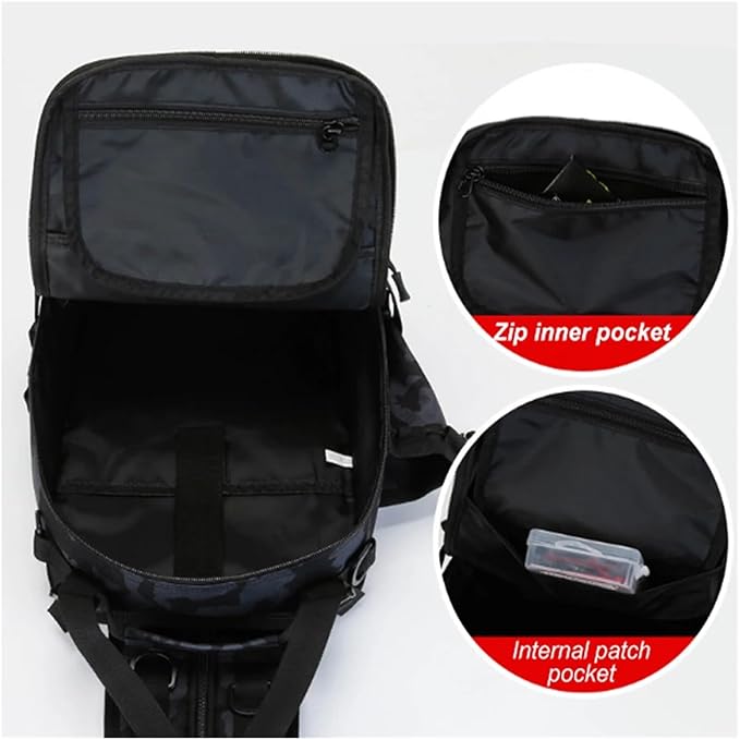 Genérico Backpack Camping Bag Outdoor Travel BagsCompatible For Men Tactical Hiking Trekking Storage Sports(Black Yellow Camo)