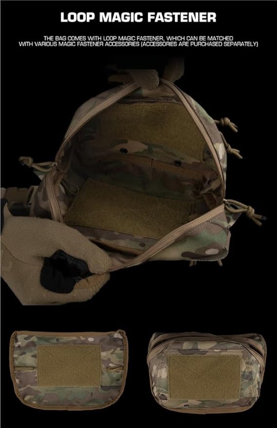Tactical Outdoor Waist Pack Durable Fabric Crossbody Bag for Hunting Essentials Team Storage(G)
