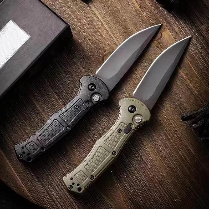 Outdoor Self Defense Pocket Knife 9070 Pocket Folding Knife D2 Steel Blade Non-Slip Fiberglass Handle EDC Multi-Functional Sharp Tactical Knife for Outdoor Tactical Survival and EDC