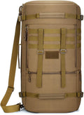 Tactical Backpack Military Molle Hiking 65L Outdoor camouflage hiking one shoulder hand sports khaki