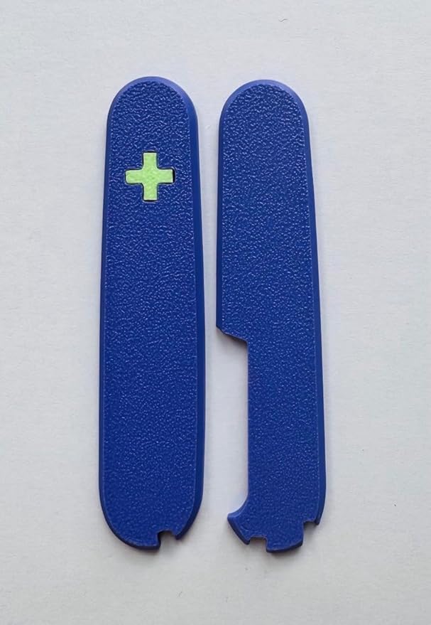 Replacement Covers For Victorinox Scales Plus 91mm Plastic Handles With Toothpick Tweezers And Ballpoint Pen Glowing Cross (Violet)